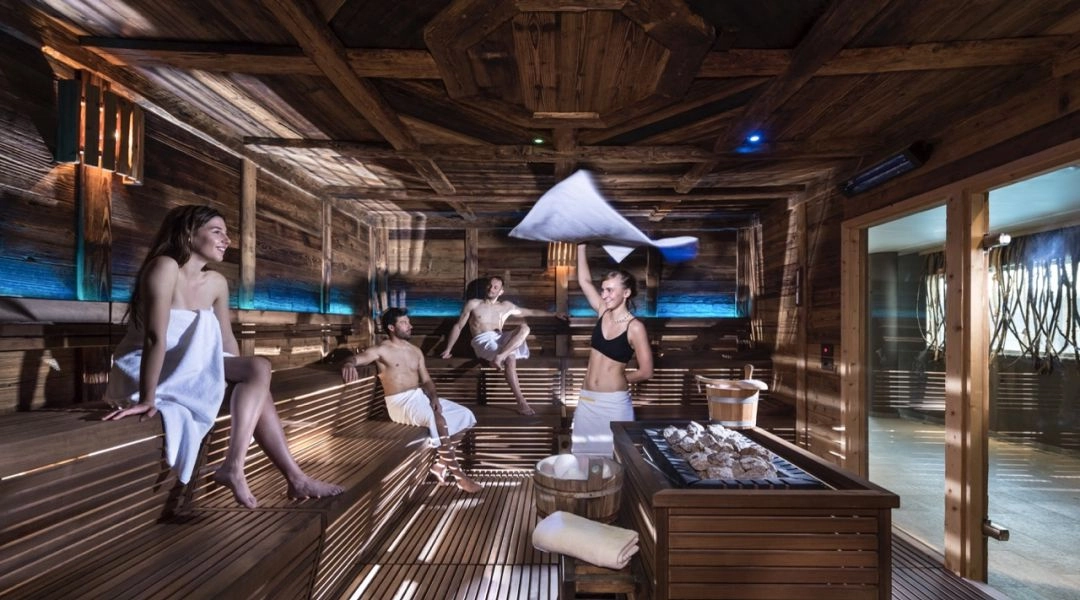 Aquagranda Livigno sauna i wellness zimą.