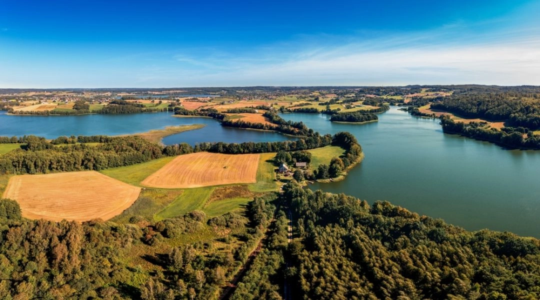 Jezioro Kłodno widziane z lotu ptaka