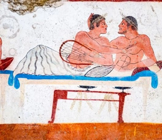 Fresk w muzeum w Paestum.