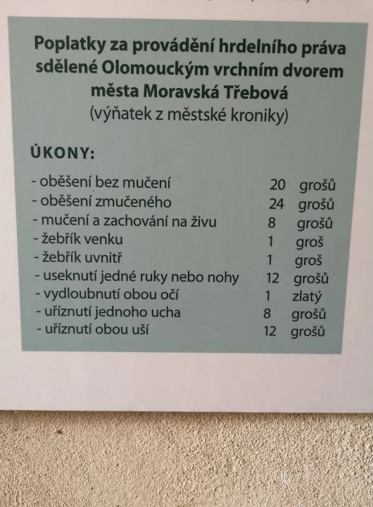 zamek Moravská Třebová sala tortur