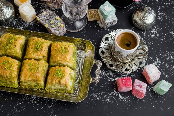 Słodka turecka baklava.